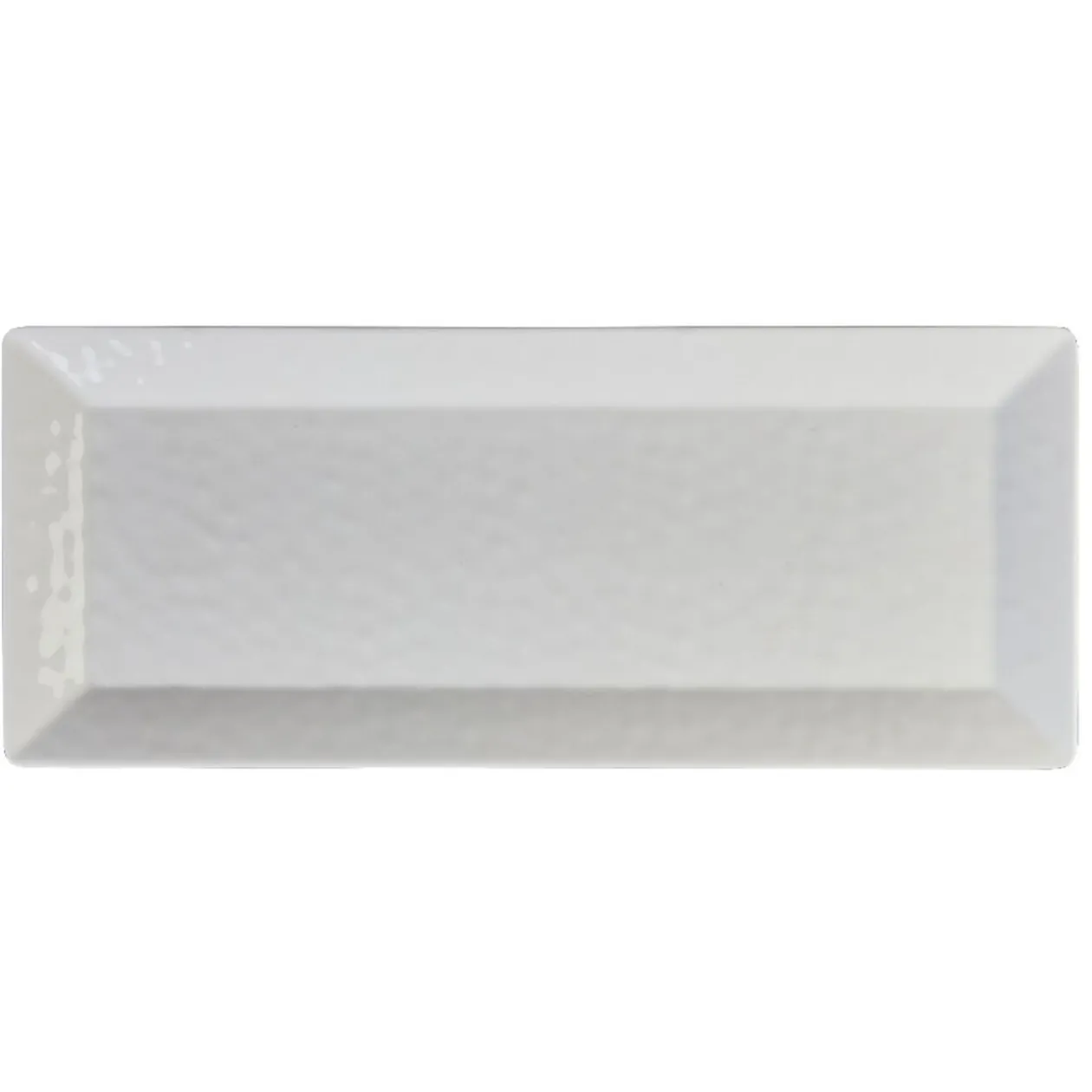Plateau de service rectangulaire martelé blanc