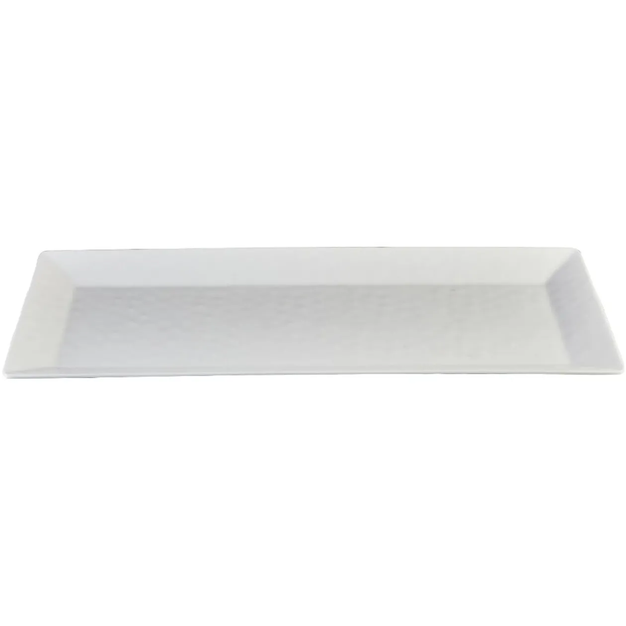 Plateau de service rectangulaire martelé blanc