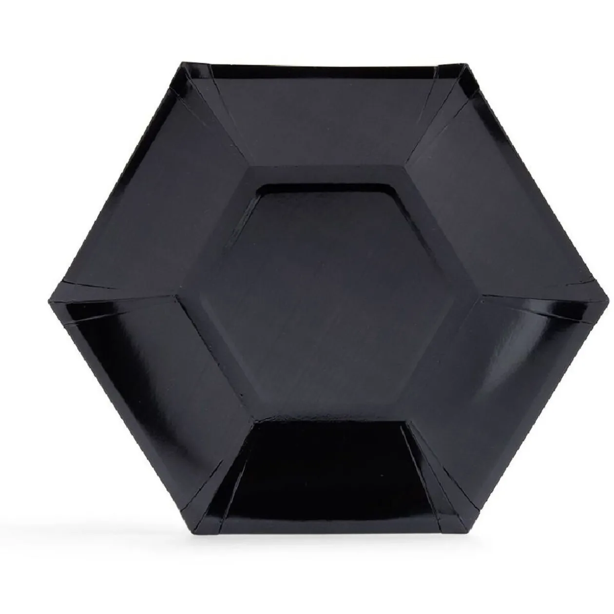 Plateau hexagonal carton noir Ø26cm x10