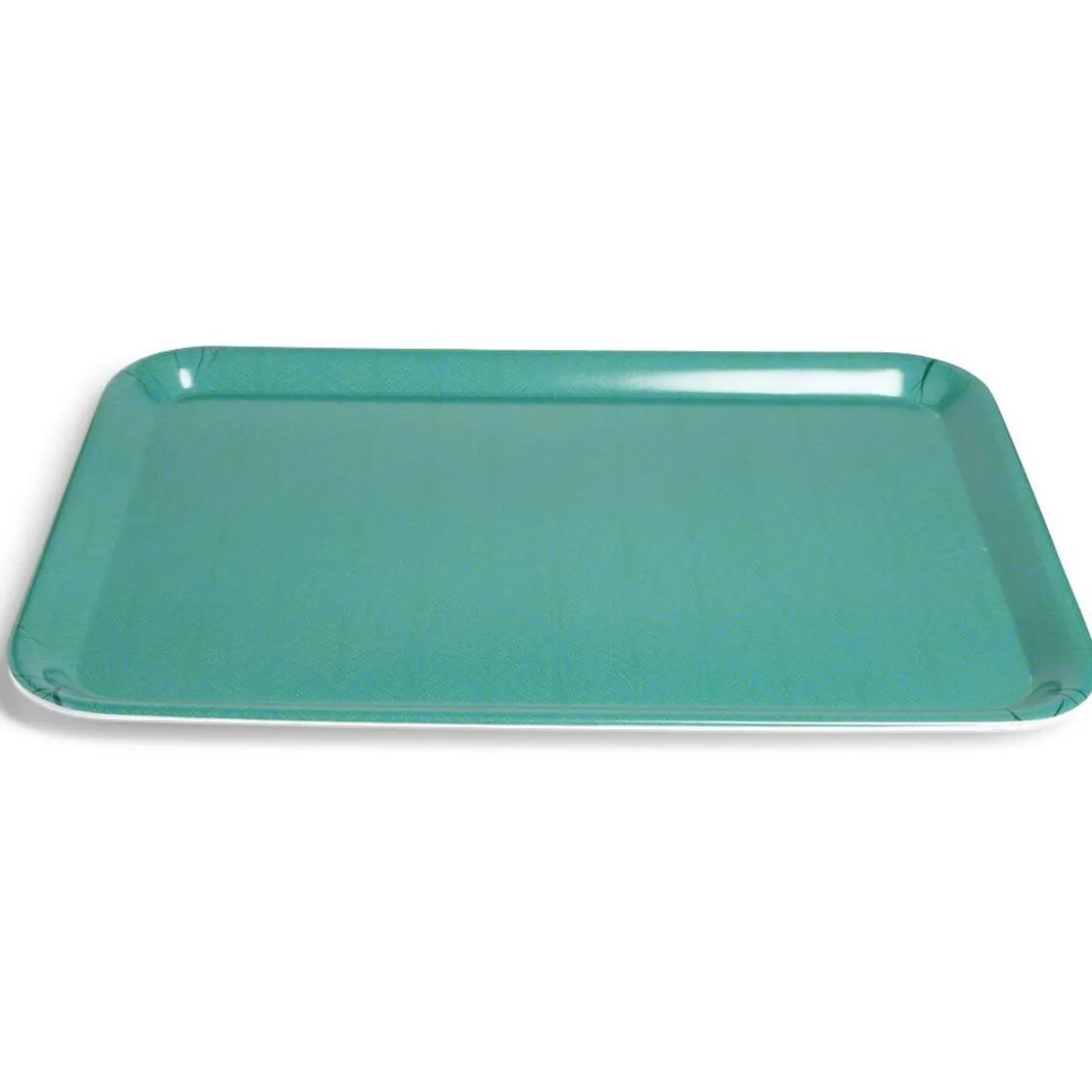 Plateau mélaminé vert uni 45,2x31,4xH2cm