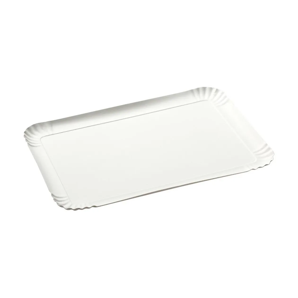 Plateau rectangulaire blanc en carton x3