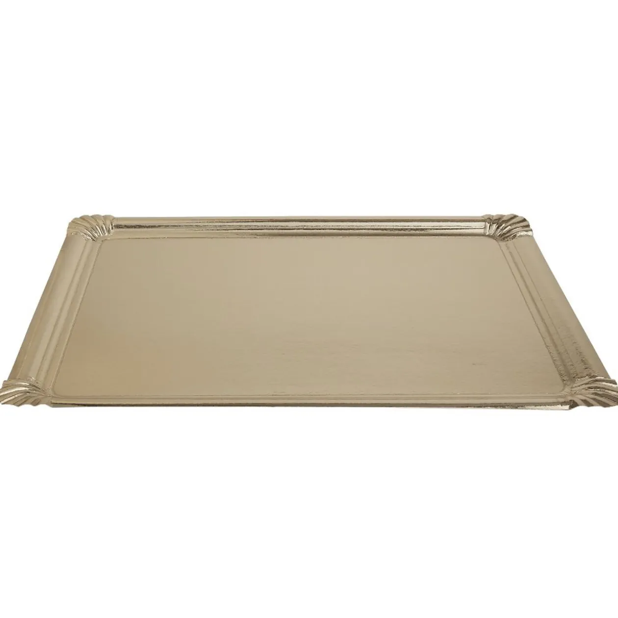 Plateau rectangulaire doré en carton x3