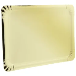 Plateau rectangulaire en carton doré x5