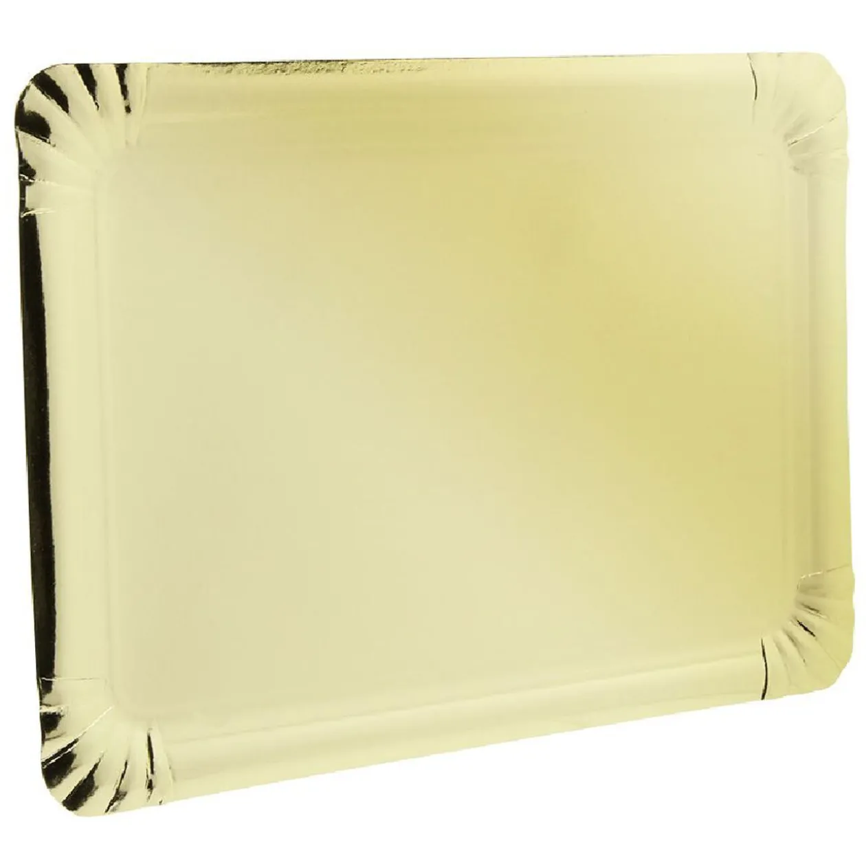 Plateau rectangulaire en carton doré x5