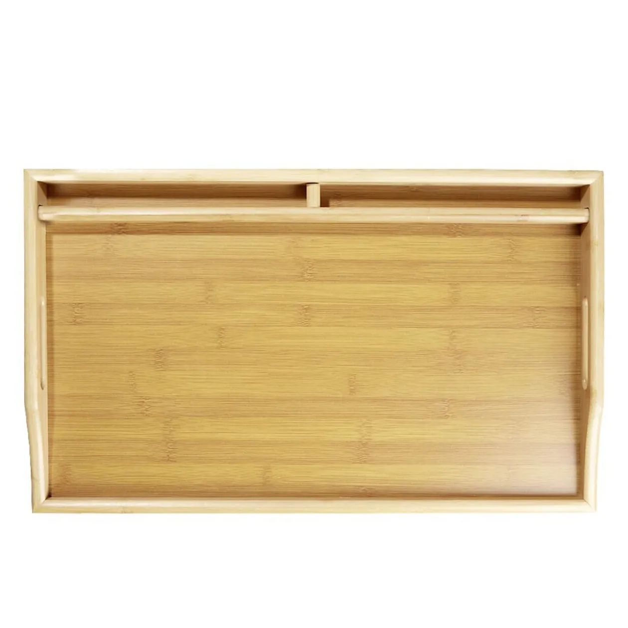 Plateau rectangulaire en bambou pieds rétractables 50x30xH24,5cm