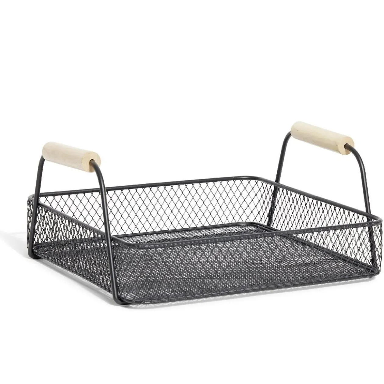 Plateau rectangulaire maille métal noir