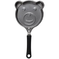 Poêle à pancake forme ourson gris et noir L15cm