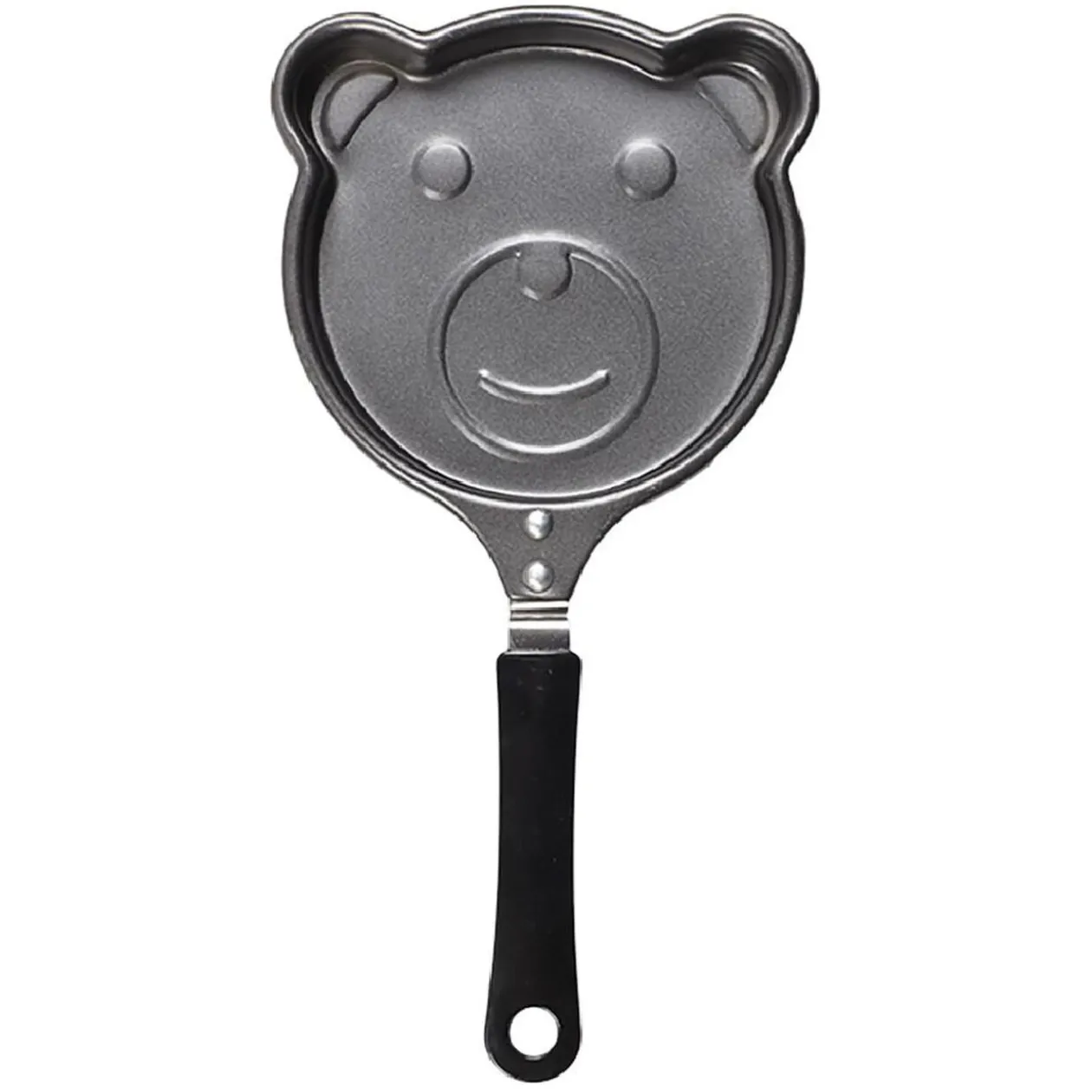 Poêle à pancake forme ourson gris et noir L15cm