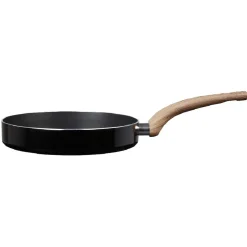 Poêle noire manche effet bois Ø 24