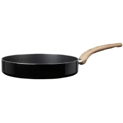 Poêle noire manche effet bois Ø 28
