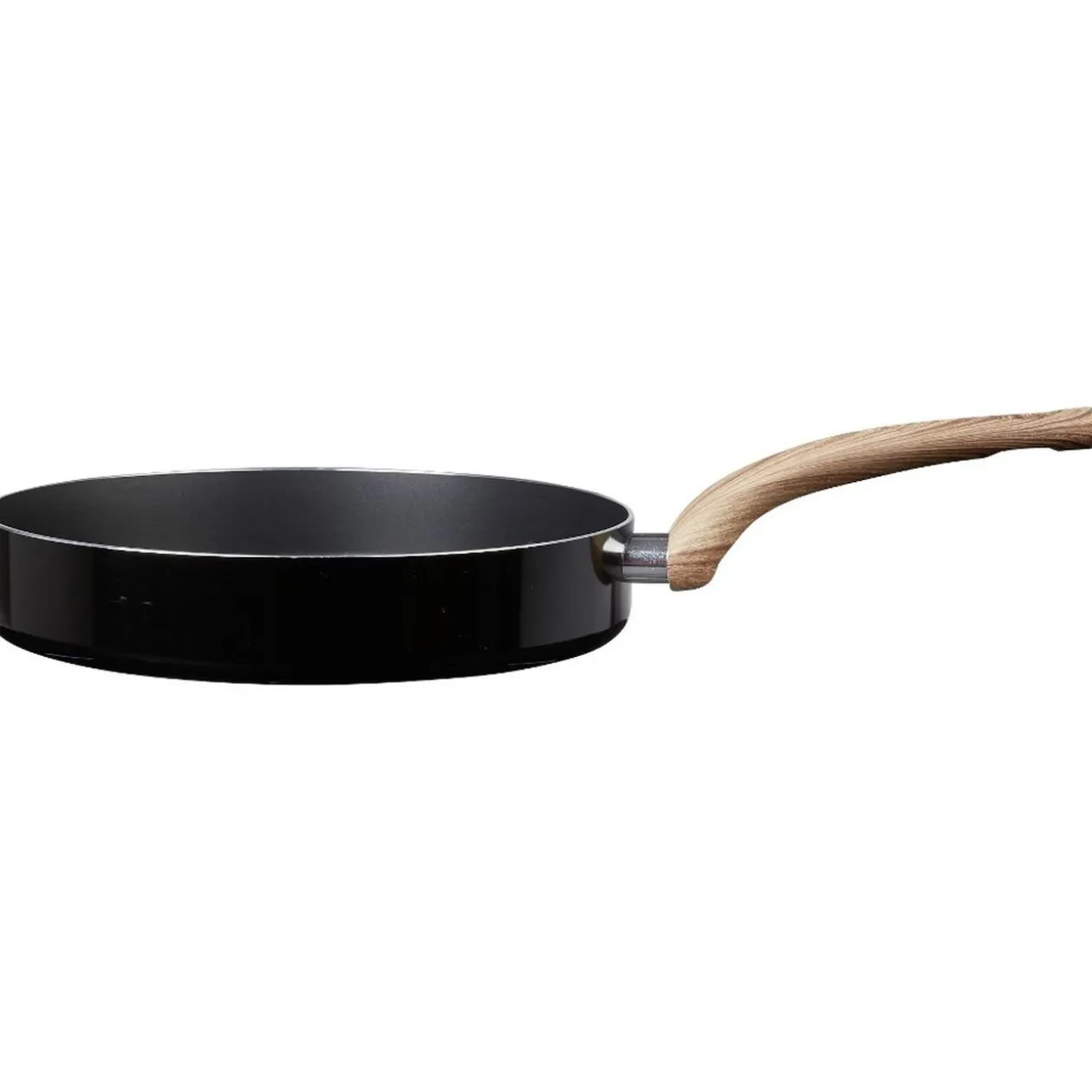 Poêle noire manche effet bois Ø 28