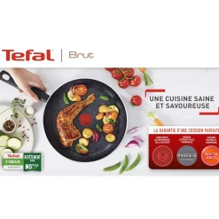 Poêle Téfal effet pierre grise et noire Ø30cm