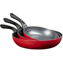 Poêles rouges et noires x3