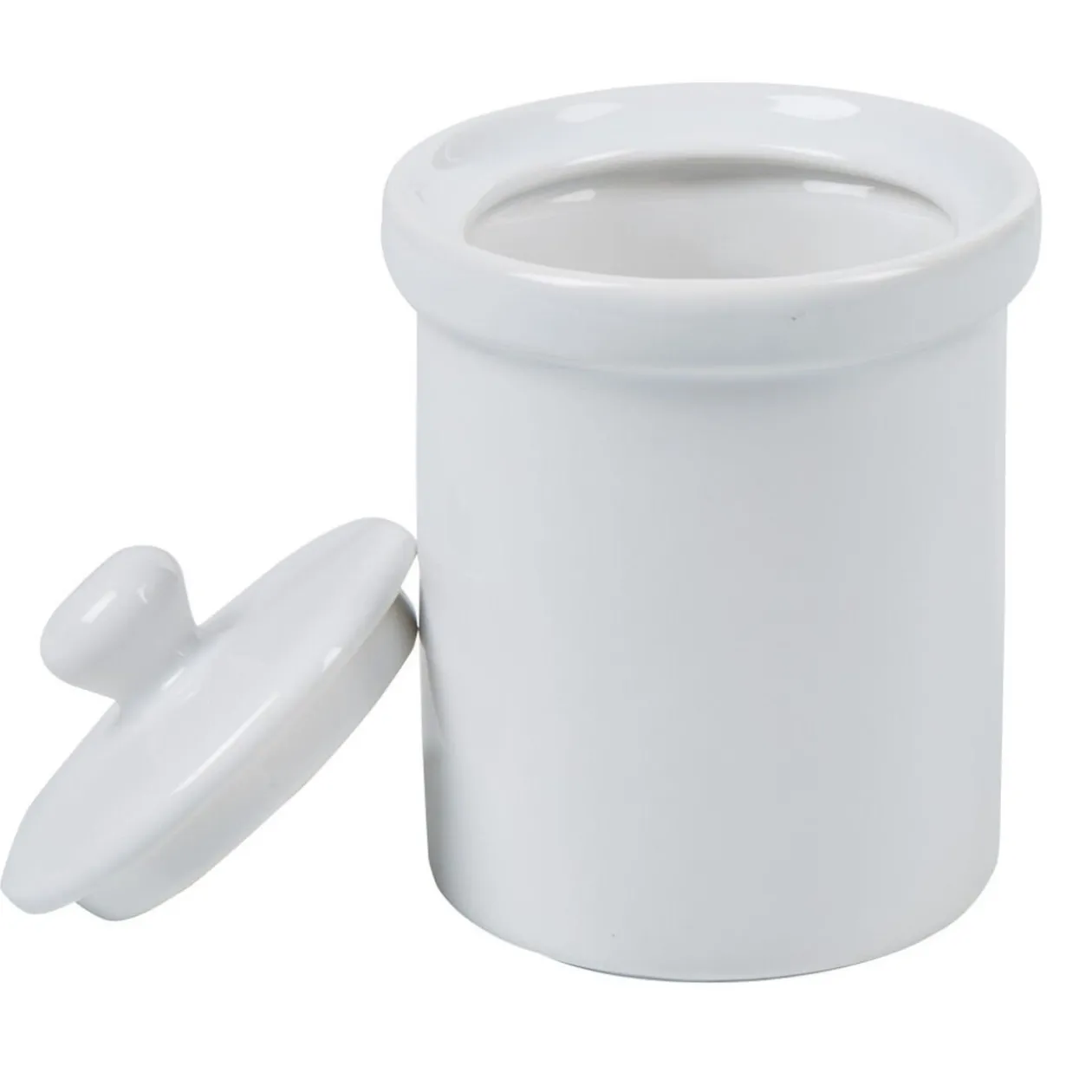 Pot avec couvercle blanc