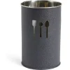 Pot range-couverts Ø10xH.15cm inox finition gris crocodile
