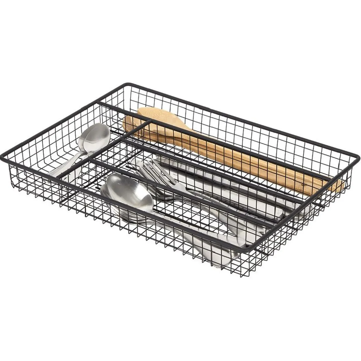 Range couvert pour tiroir grillage en fer noir