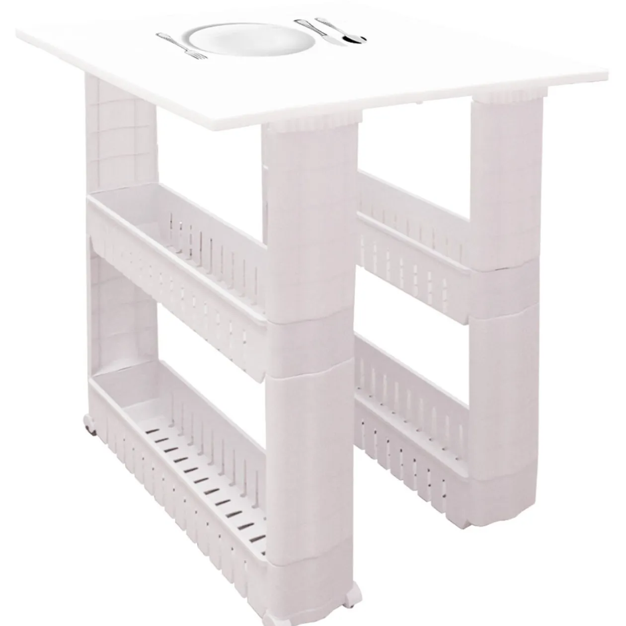 Resserre 2en1 avec fonction table blanc