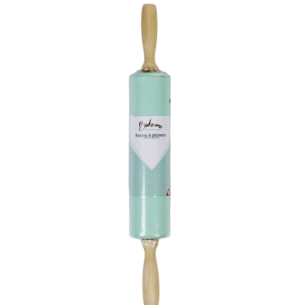 Rouleau à pâtisserie en silicone avec manche en bois