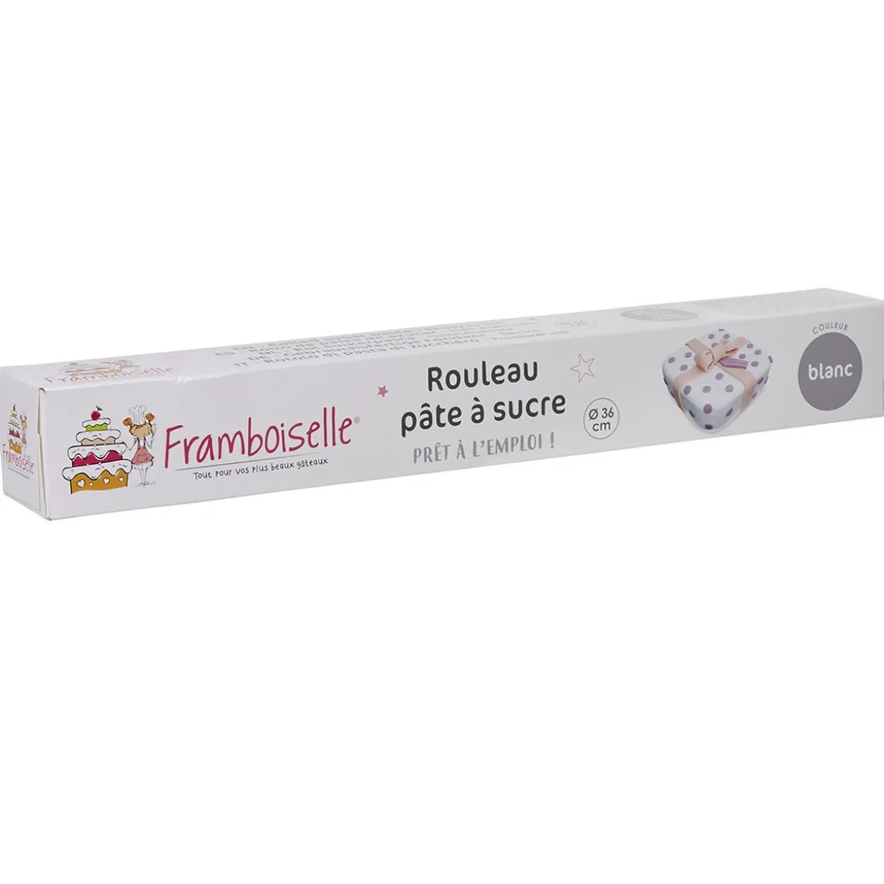 Rouleau de pâte à sucre blanc