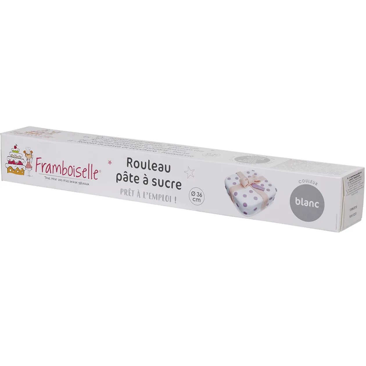 Rouleau de pâte à sucre blanc