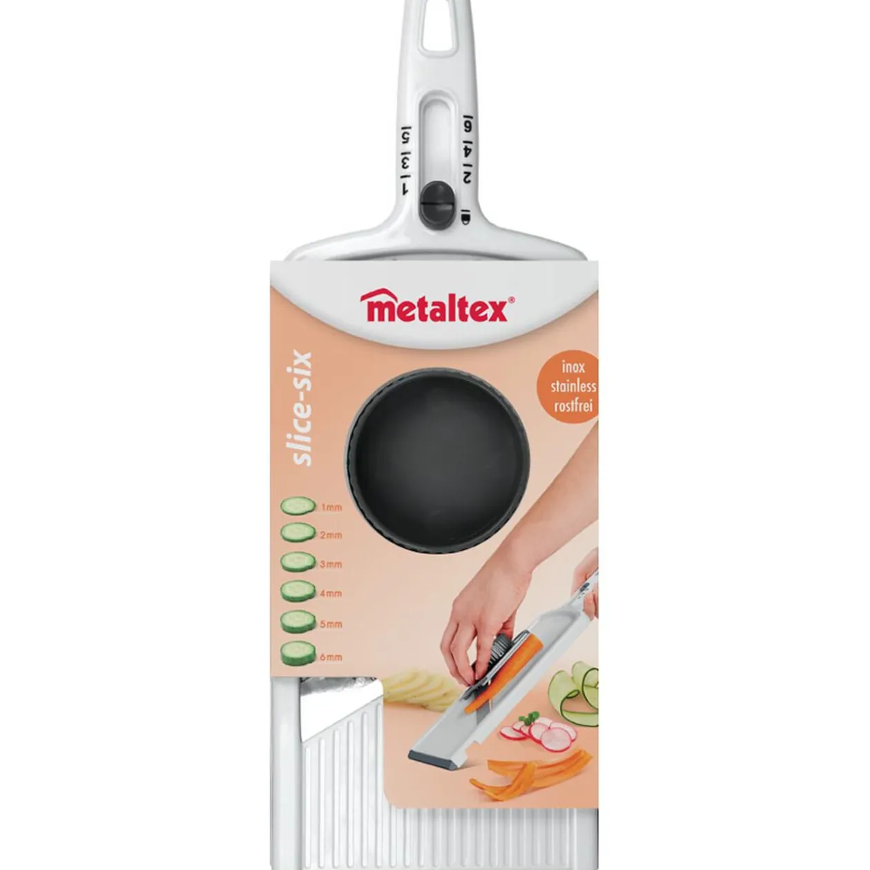 Râpe multiusage Metaltex mandoline 6 épaisseurs de coupe