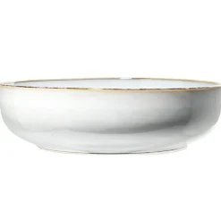 Saladier bas en faïence bleu bord foncé Ø23xH7cm