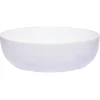 Saladier en faïence blanc avec liseré crème