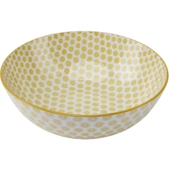 Saladier en porcelaine motif graphique coloré x2