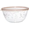 Saladier en verre avec couvercle Ø22xH10,5 cm 2 L