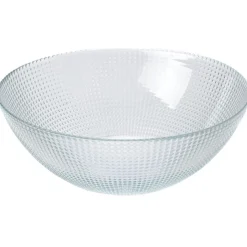 Saladier en verre effet relief Ø26cm