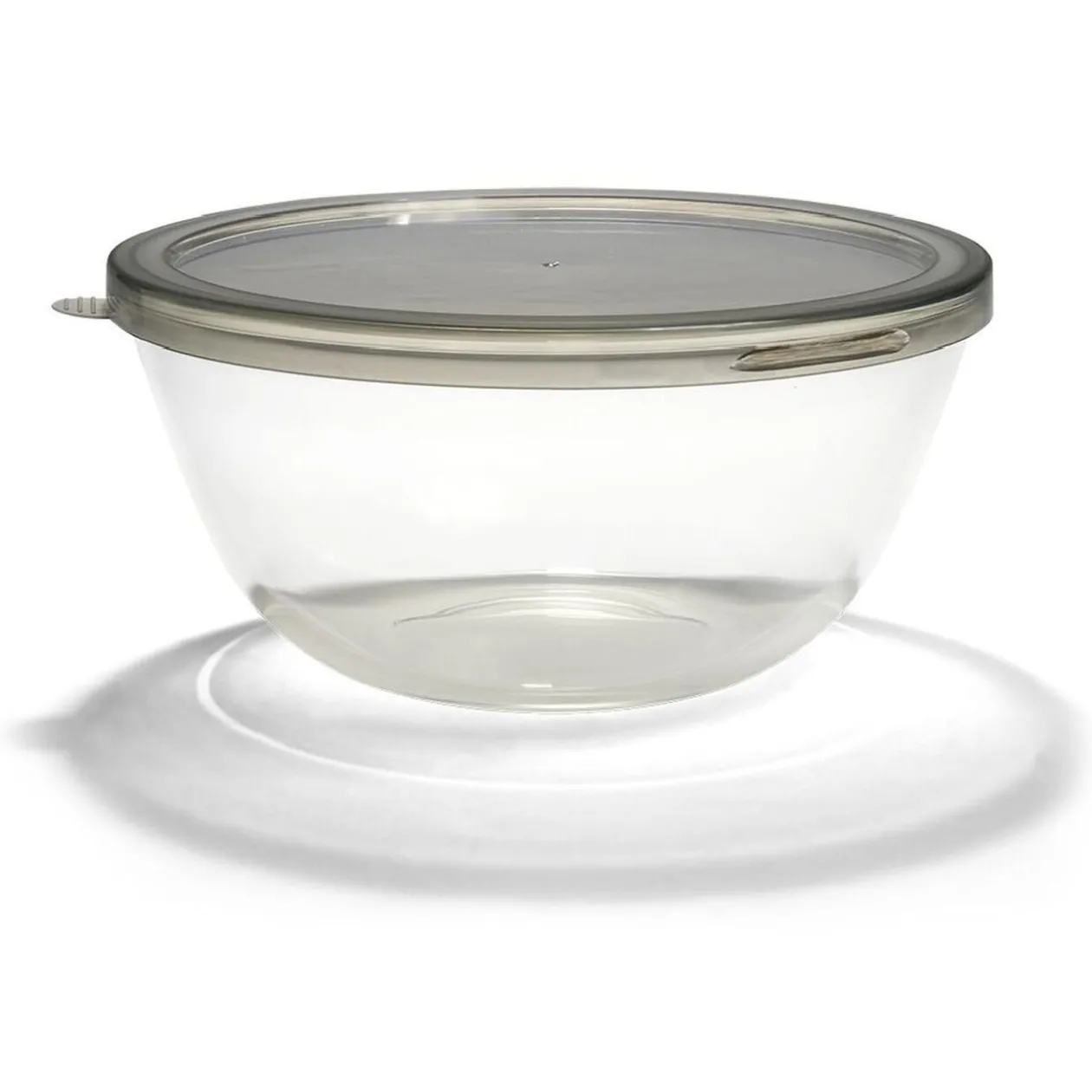Saladier en verre 2,5L avec couvercle en plastique