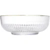 Saladier en verre strié bord liseré doré Ø15XH6,5cm