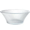 Saladier en verre strié vert Ø22xH8,8cm