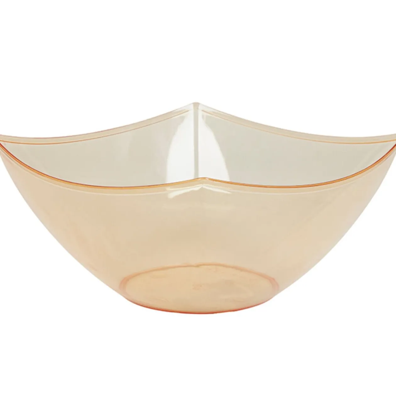 Saladier plastique carré orange transparent