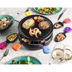 Service à raclette grill caquelon multicolore 6 personnes