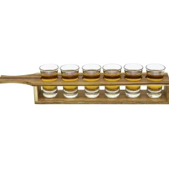 Service à shooter 6 verres avec support bois