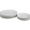 Service vaisselle 12 pièces blanc décor filet doré