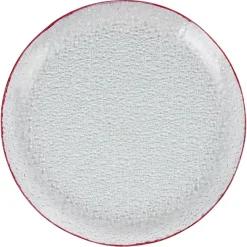 Service vaisselle rond en verre rouge transparent 18 pièces