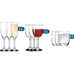 Service verre à pied 18 pièces