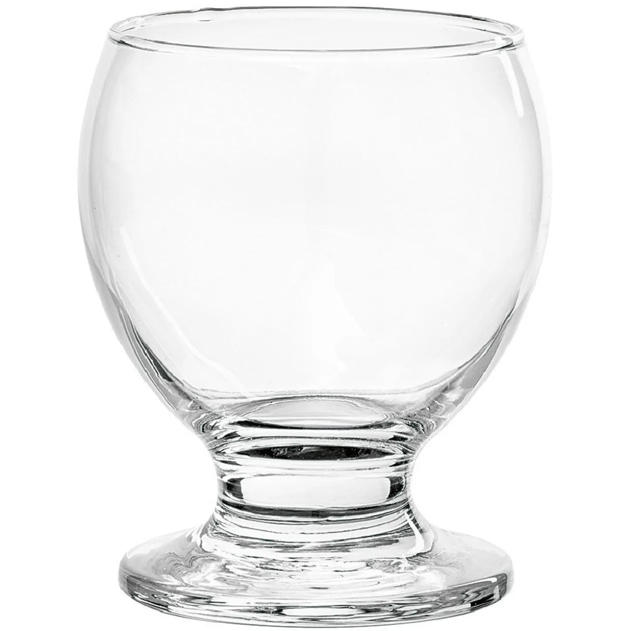Service Verre ballon à pied transparent - Lot de 12