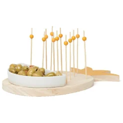 Set apéritif en forme d ananas 12 pics et coupelle