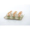 Set verrines transparentes et plateau doré