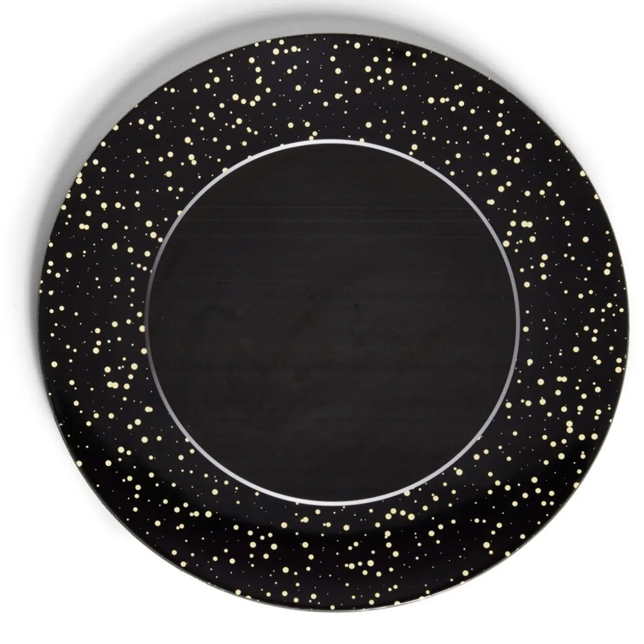 Sous assiette ronde noir et doré Ø33cm