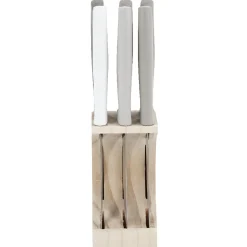 Support bois et 6 couteaux de cuisine