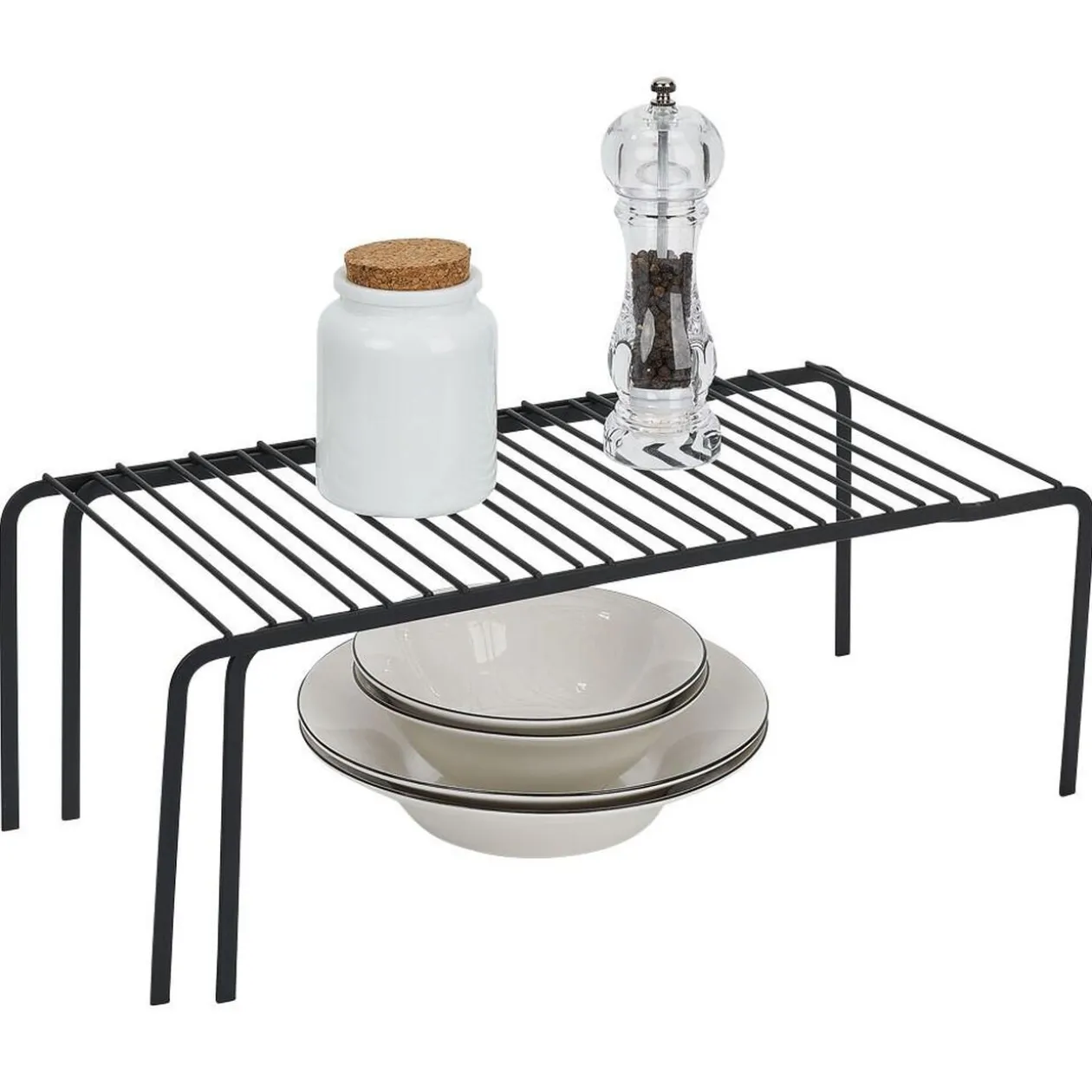 Support extensible en métal noir - L.43/69xl.20xH.14,5cm