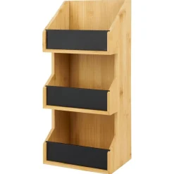 Étagère 3 niveaux bambou naturel 40x18xH13cm