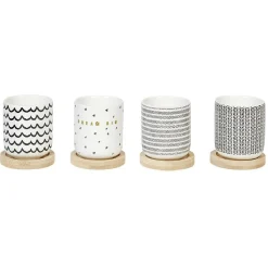 Tasse à expresso avec sous tasse bambou x4