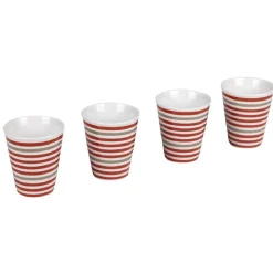 Tasse à expresso blanche à rayures x4