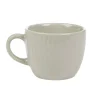 Tasse à expresso en faïence 10 cl lin et rainures verticales relief