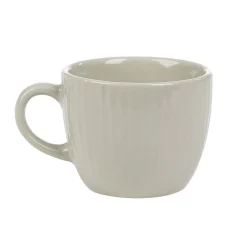 Tasse à expresso en faïence 10 cl lin et rainures verticales relief